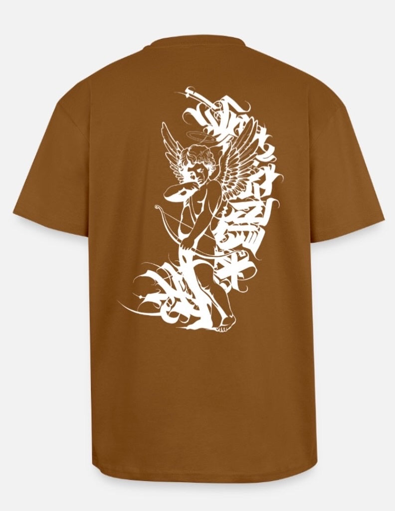 T-Shirt Brown/White